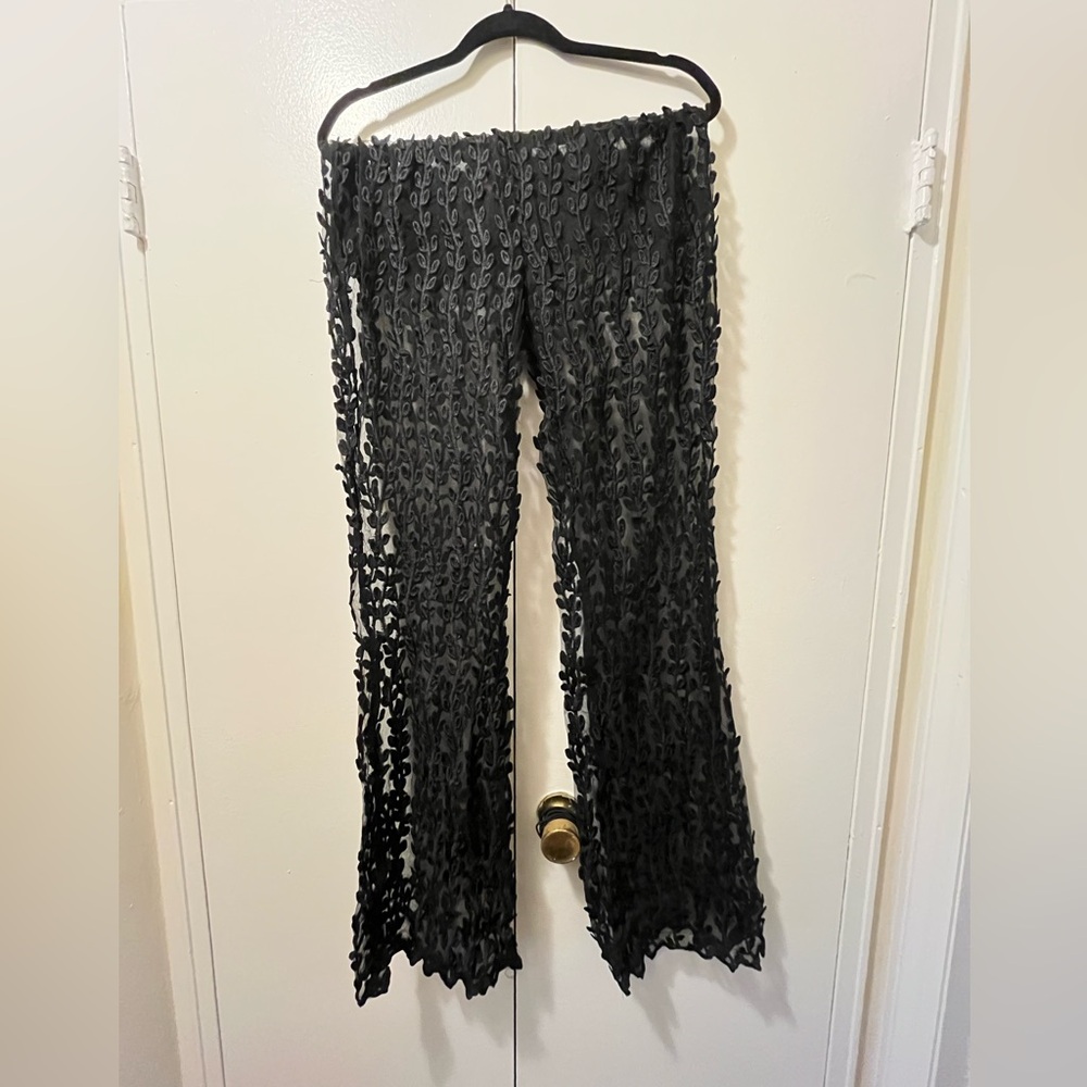Plt Sheer lace flared trousers size 10